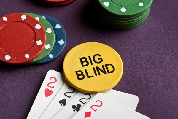 Poker set con fiches e carte — Foto Stock