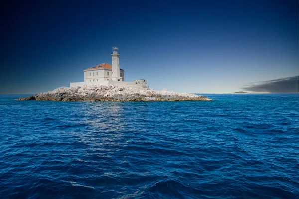 Chorwacja Latarnia Morska Mulo Nazywana Również Latarnią Morską Franza Josepha Obrazy Stockowe bez tantiem