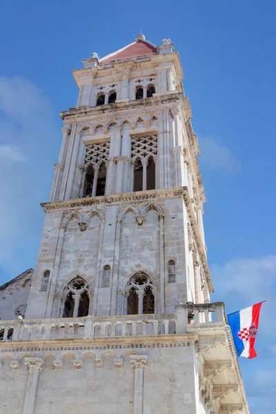 Klocktornet Lovres Katedral Trogir Kroatien Europa Stockfoto