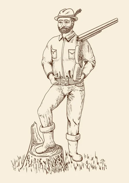 avcı av tüfeği ile