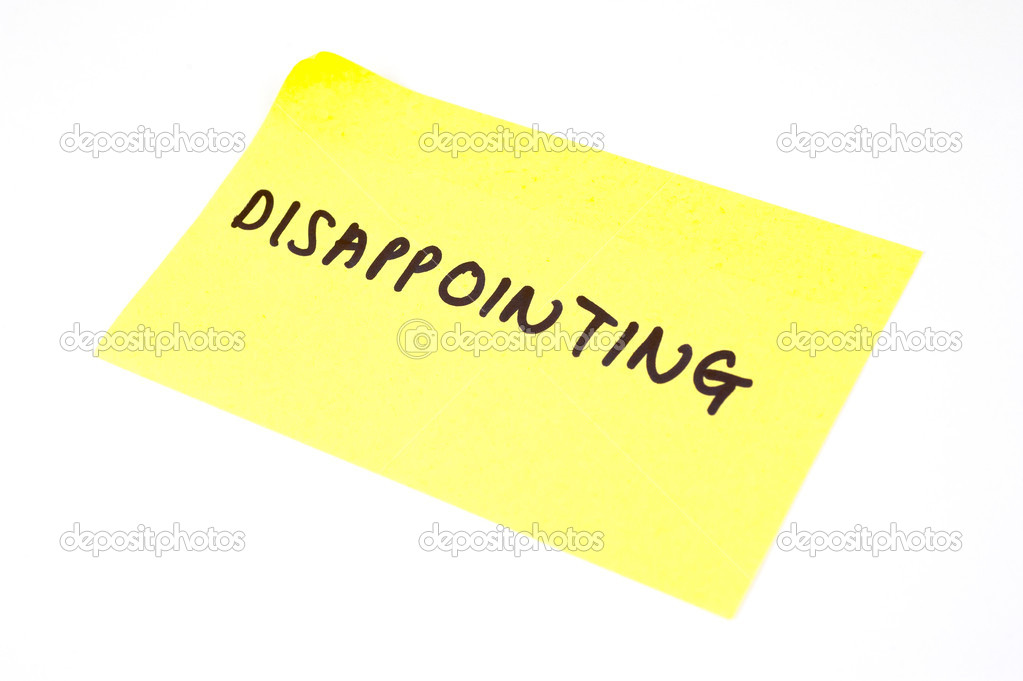 'Disappointing' written on a sticky note