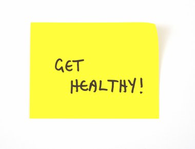 'sarı yapışkan notu yazılı sağlıklı alın'