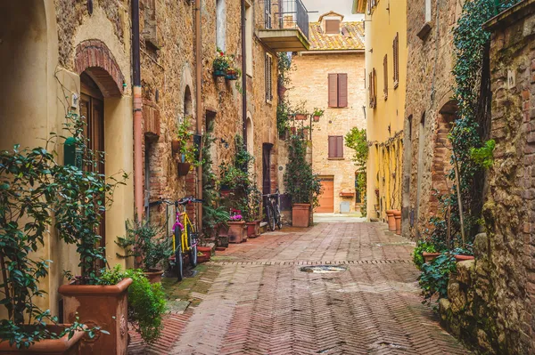 Old Town Pienza, Tuscany antara Siena dan Roma Stok Gambar Bebas Royalti