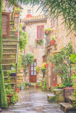 Etrüsk şehrin Kuzey Toskana, pitigliano, İtalya.
