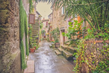 Etrüsk şehrin Kuzey Toskana, pitigliano, İtalya.