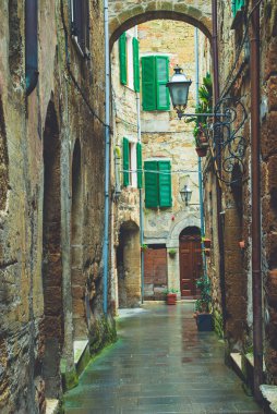 Etrüsk şehrin Kuzey Toskana, pitigliano, İtalya.