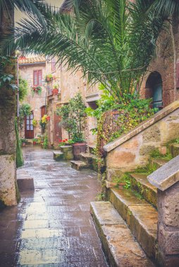 Etrüsk şehrin Kuzey Toskana, pitigliano, İtalya.
