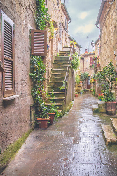 The old Etruscan town in northern Tuscany, Pitigliano, Italy.