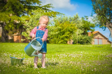 bir yaz günü yeşil çim üzerinde küçük gardiner