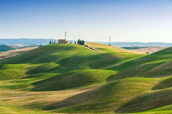 Verano toscano en los campos en la hermosa vista — Foto de Stock