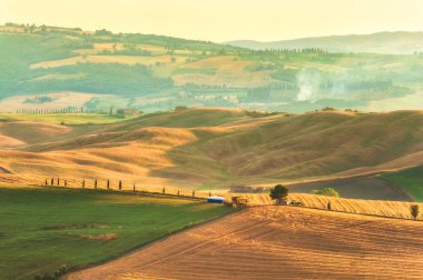 sıcak ışık Val d'orcia Toskana boyama
