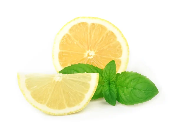 Fatia de limão com hortelã — Fotografia de Stock