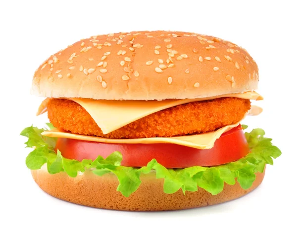 Hamburgare med sallad — Stockfoto