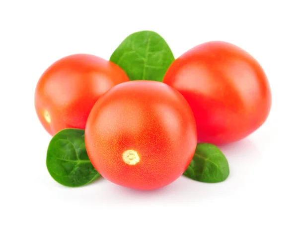 Cherry tomato with spinach — Stock Photo, Image