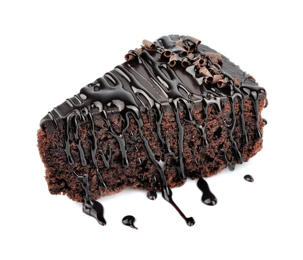 Chocolate cake met creame — Stockfoto