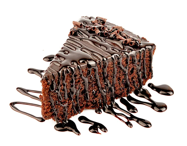 雪饼泡沫雪花膏的巧克力蛋糕 — 图库照片