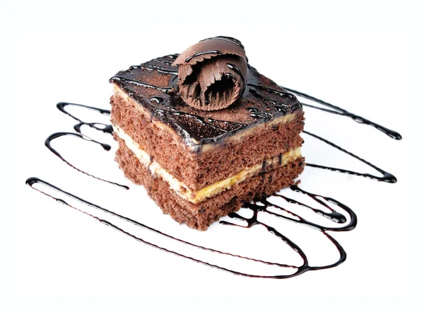 Torta al cioccolato con crema al cioccolato — Foto Stock