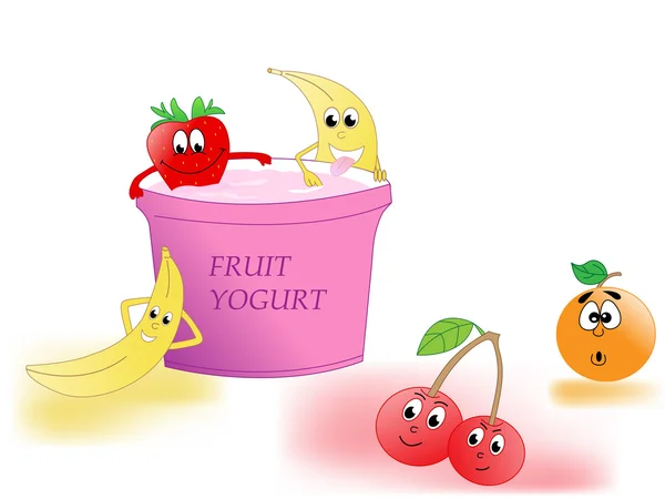 Fruit yogurt — Stock Vector