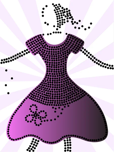 Purple dots dress — Stock Vector