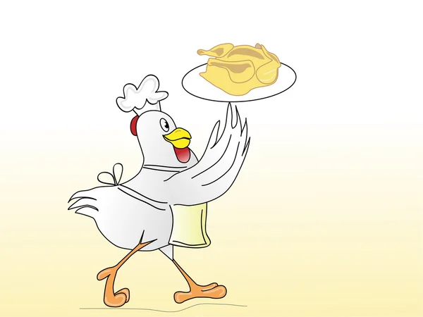 Le poulet est servi — Image vectorielle