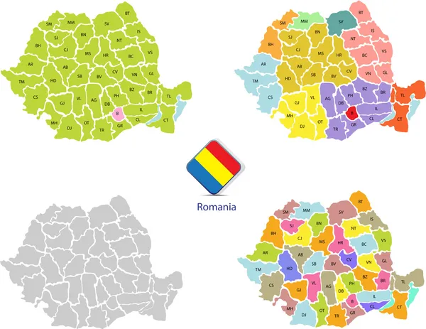 Romanya haritalar 1 — Stok Vektör