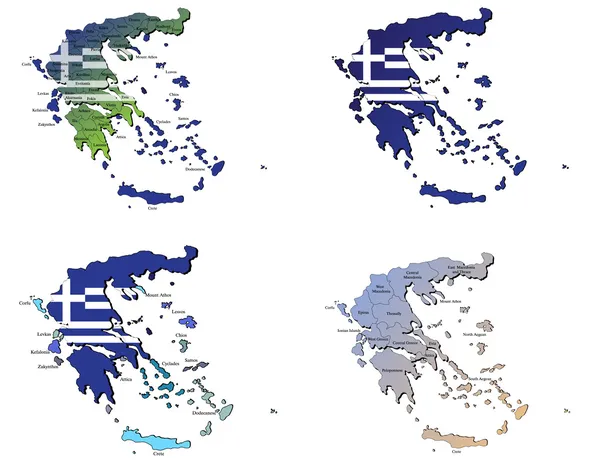 Grecia mappe — Vettoriale Stock