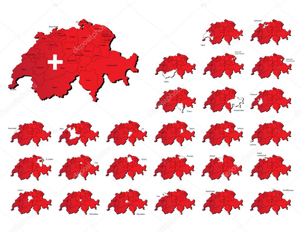 Switzerland provinces maps