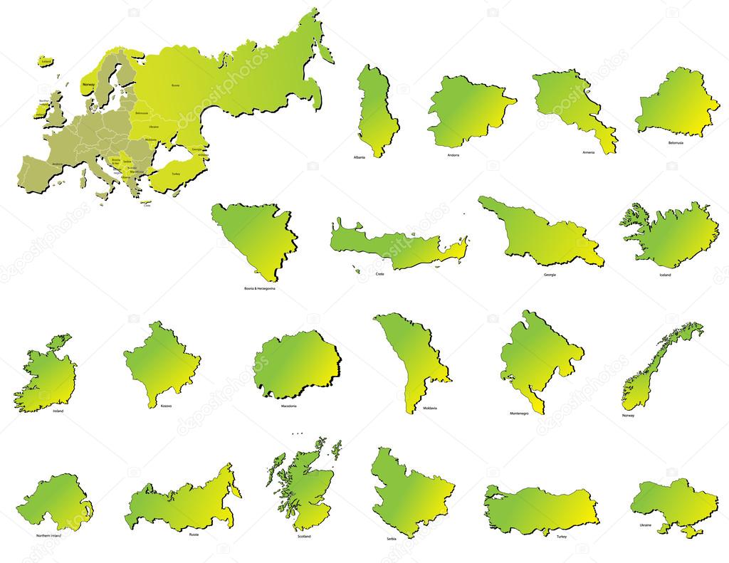 Europe countries maps