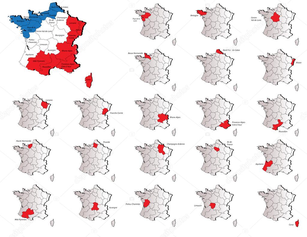 France provinces maps