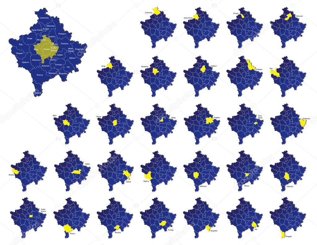 Kosovo provinces maps
