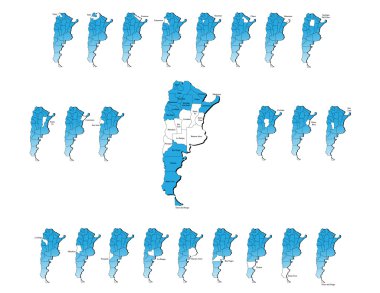 Argentina provinces maps clipart