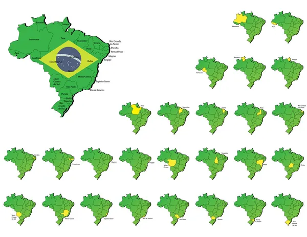 Brazil provinces maps — Stock Vector