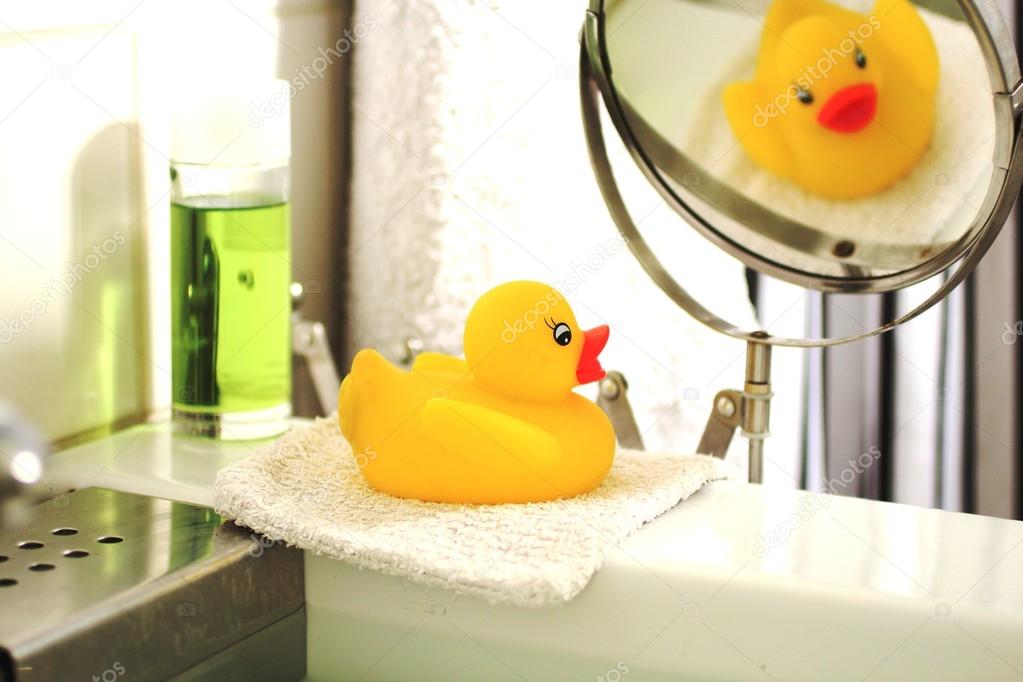 Rubber duck in the bathroom