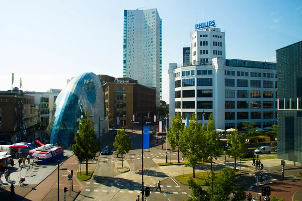 Staden centrerar eindhoven philips blob Royaltyfria Stockfoton