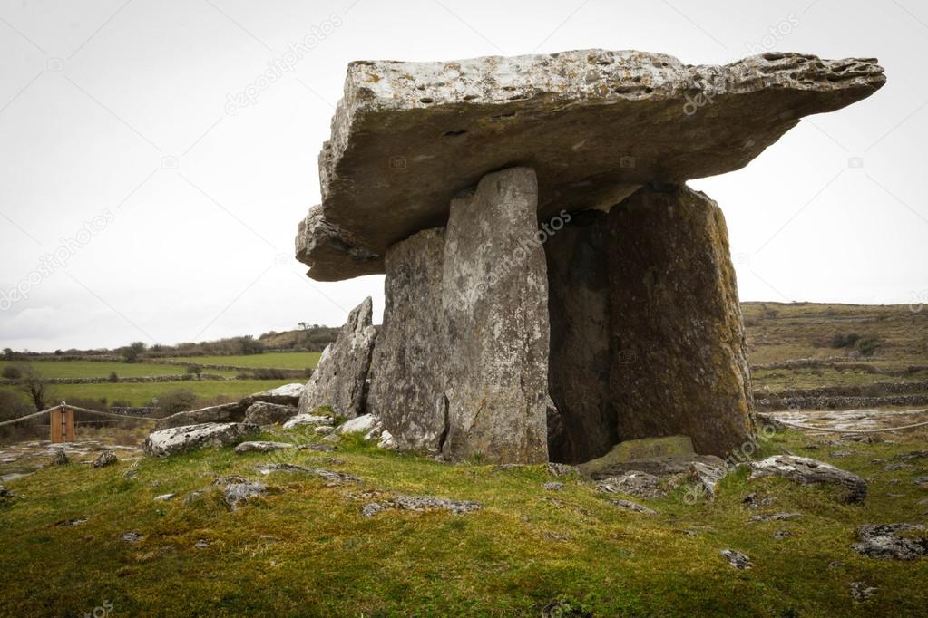 Polnabrone dolmen in the Burren 5000 years old, County Clare, Ireland