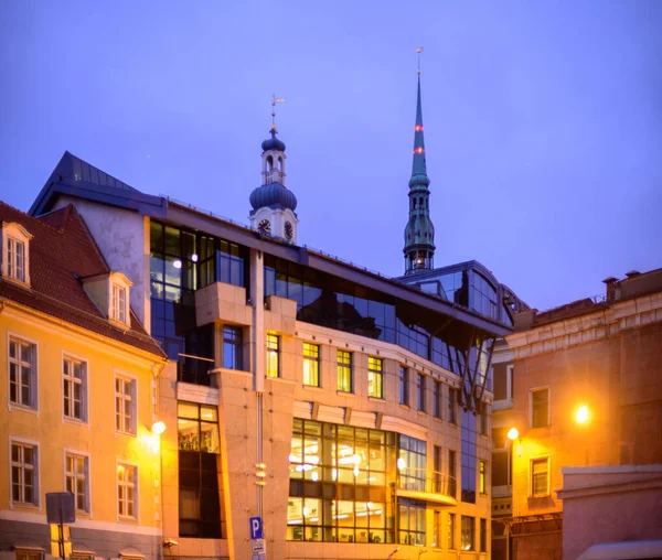 Promenad Kvällen Sevärdheter Riga14 — Stockfoto