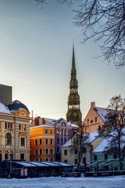 Eski Riga88 yılının güzel caddeleri ve binaları
