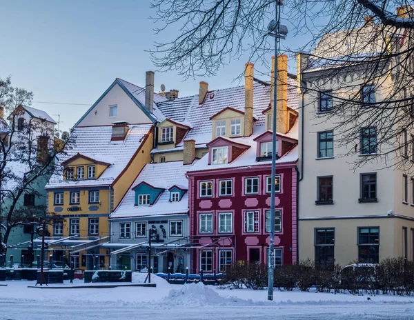 Hermosas Calles Edificios Año Nuevo Riga78 — Foto de Stock