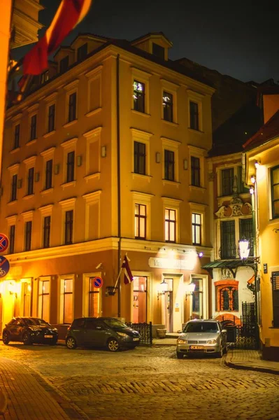 Beautiful Streets Buildings New Year Old Riga58 — стокове фото