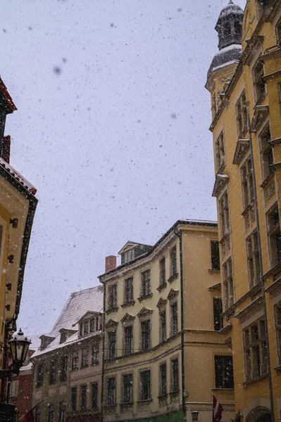 Beautiful Streets Buildings New Year Old Riga50 — стоковое фото