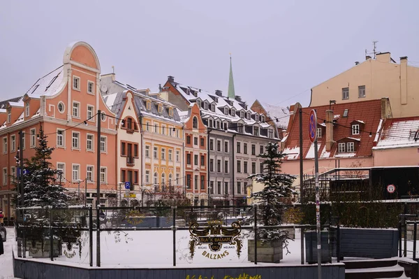 Beautiful Streets Buildings New Year Old Riga49 — стоковое фото