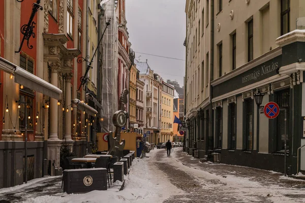 Hermosas Calles Edificios Año Nuevo Riga37 — Foto de Stock