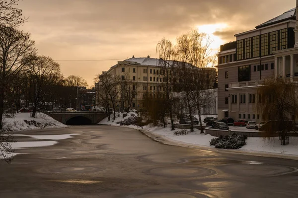 Kanál Blízkosti Lotyšské Národní Opery Staré Rize — Stock fotografie