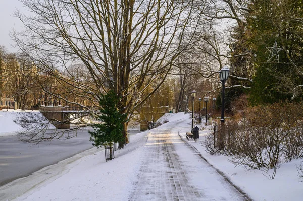 Hermosas Calles Edificios Año Nuevo Riga25 — Foto de Stock