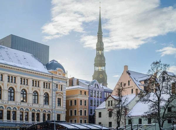 Beautiful Streets Buildings New Year Old Riga23 — стоковое фото