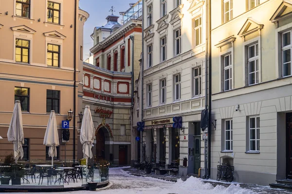 Beautiful Streets Buildings New Year Old Riga5 — стоковое фото