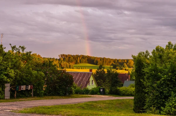 Sonnenuntergang Auf Dem Land Lettland8 — Stockfoto