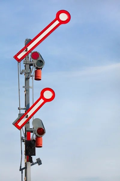 Klartecken tåg signal — Stockfoto