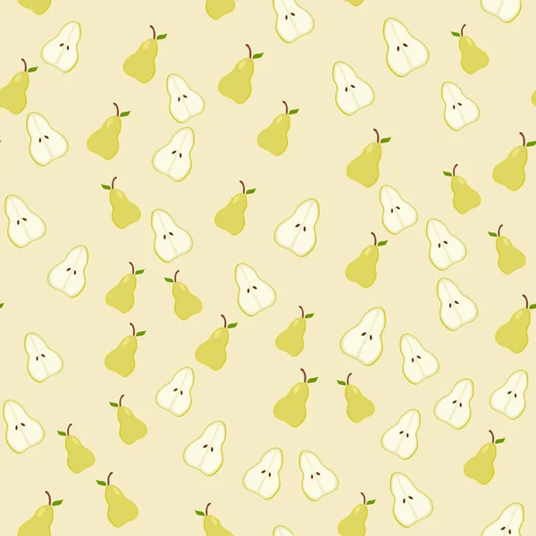 Motif coloré de leurs poires sur un fond beige — Image vectorielle