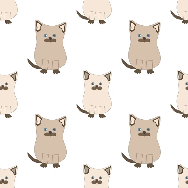 Siamský kočičí vzor pro použití na designových stránkách nebo kliparty — Stockový vektor